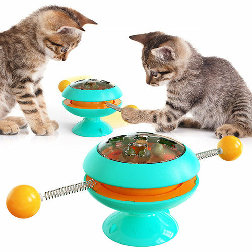 Turntable Cat Toy Teasing Cat Stick Cat Fighting Catnip Ball Pet Suppl