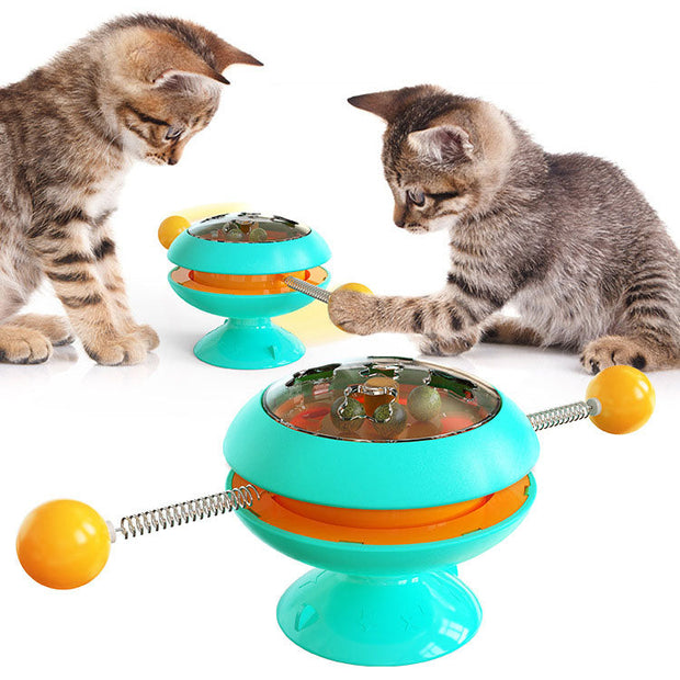 Turntable Cat Toy Teasing Cat Stick Cat Fighting Catnip Ball Pet Suppl