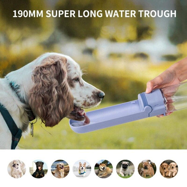 420ML Dog Water Bottle Portable Plastic Pet Feeder Food Container